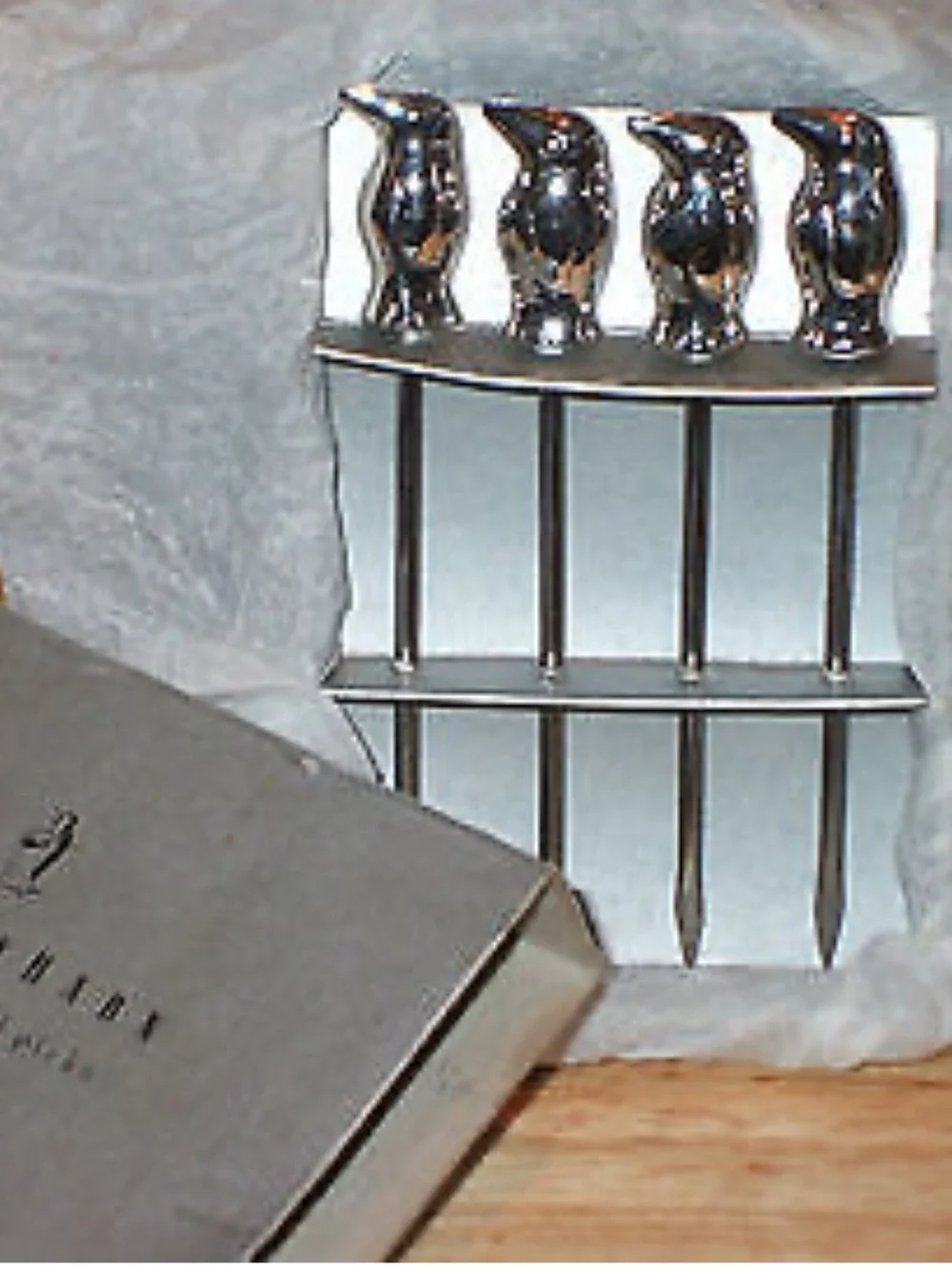 Pottery Barn VINTAGE SILVER PENGUIN MARTINI SET
